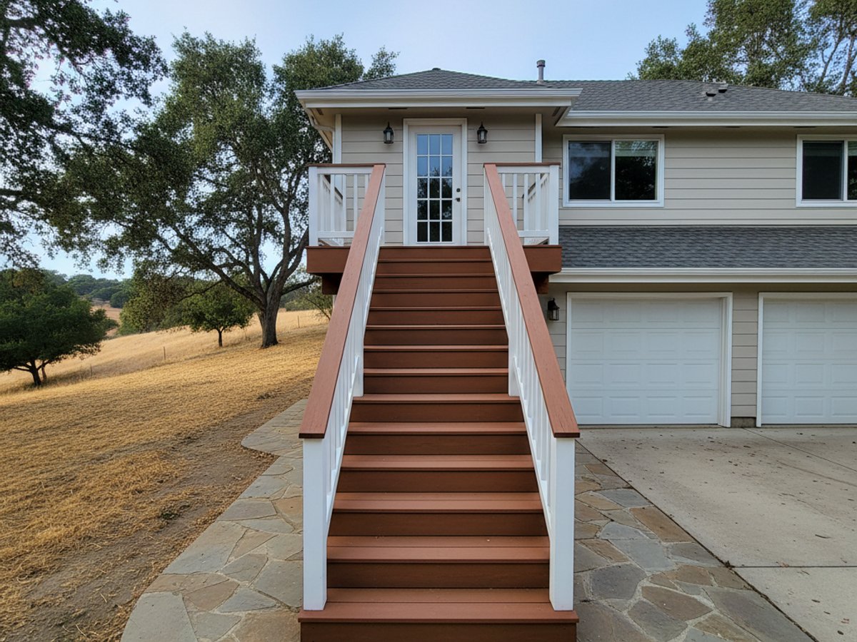 Custom Deck Design completed by Western Deck Company in San Bernardino, CA