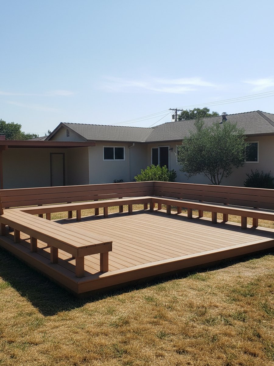 Western Deck Company crew working on a home