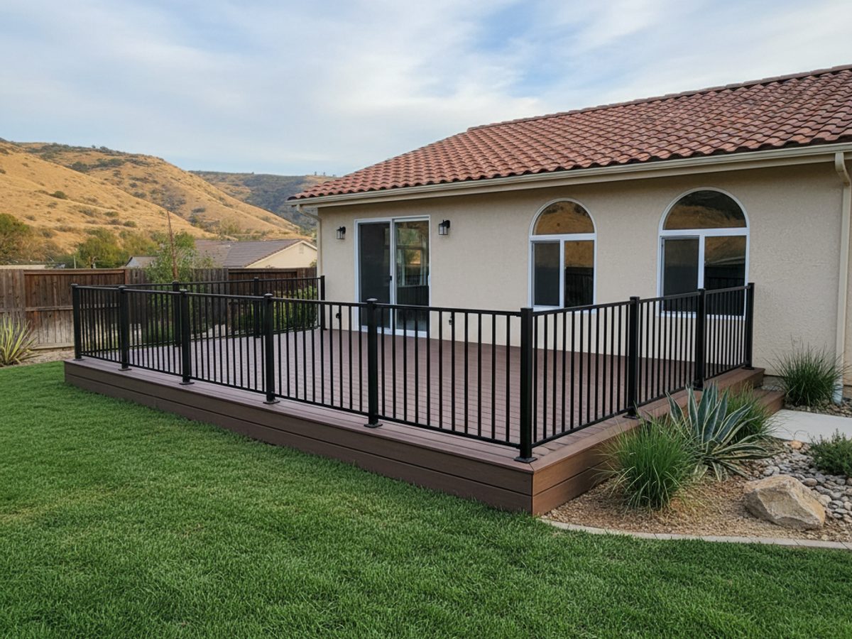 Custom Deck Design completed by Western Deck Company in Norco, CA